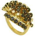 Кольцо с бриллиантами и сапфирами, Золото 750