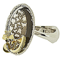 Кольцо с бриллиантами и цитринами, Золото 585