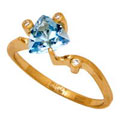 Кольцо с топазом и бриллиантами, Золото 585