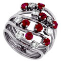 Кольцо с бриллиантами и рубинами, Золото 585