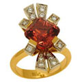 Кольцо с турмалином и бриллиантами, Золото 750